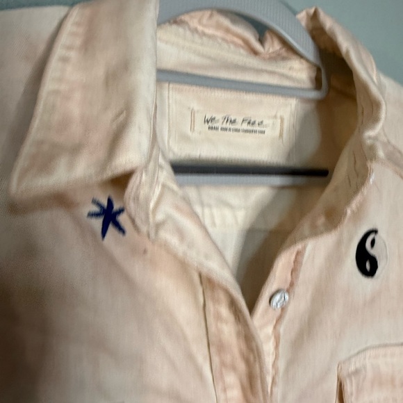 Free People Reef Break embroidered denim shirt jacket in pink - Picture 4 of 11